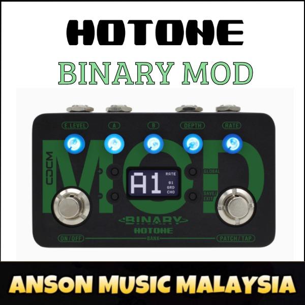 Hotone Binary Mod Modulation Effects Pedal (Category: Musical Instruments) located in Ipoh. Submitted by ansonmusic_malaysia (Listing ID 1021579779, Image 1). Description: Grown out of next-generation XTOMP technology, the Hotone Binary Series lets loose versatile pro-level effects in compact cases. Based on the same modeling/original effect library that amazed XTOMP users worldwide, Binary Series are dedicated to gather a bunch of high quality e