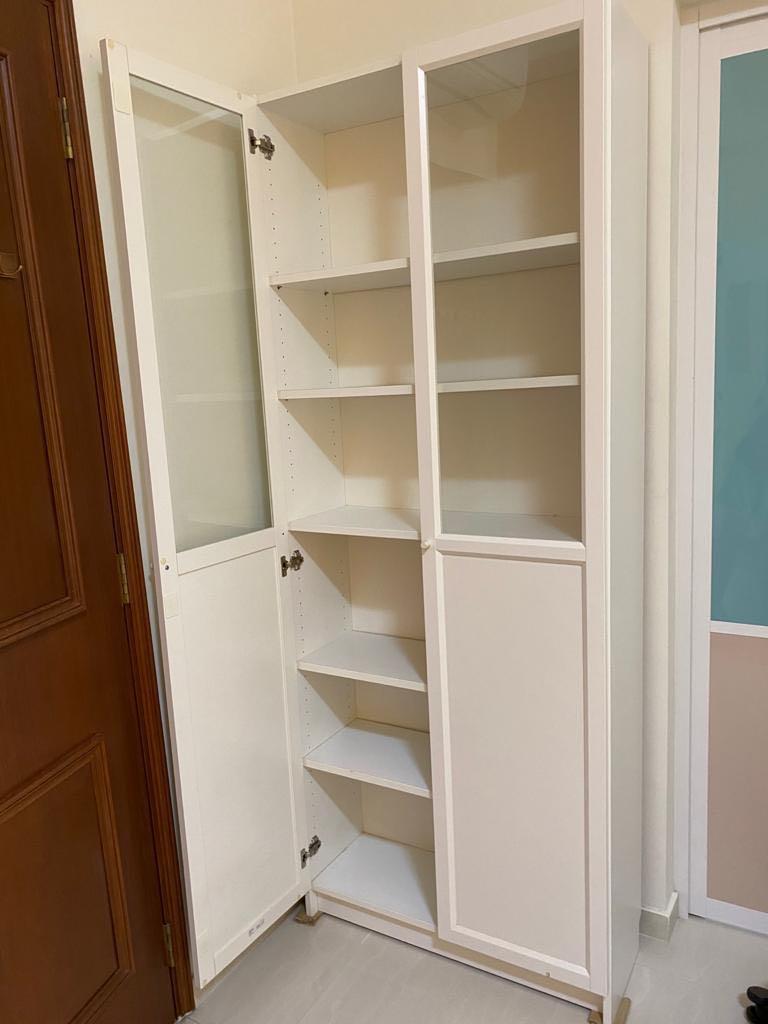 IKEA billy bookcase with glass doors white, Furniture & Home Living ...