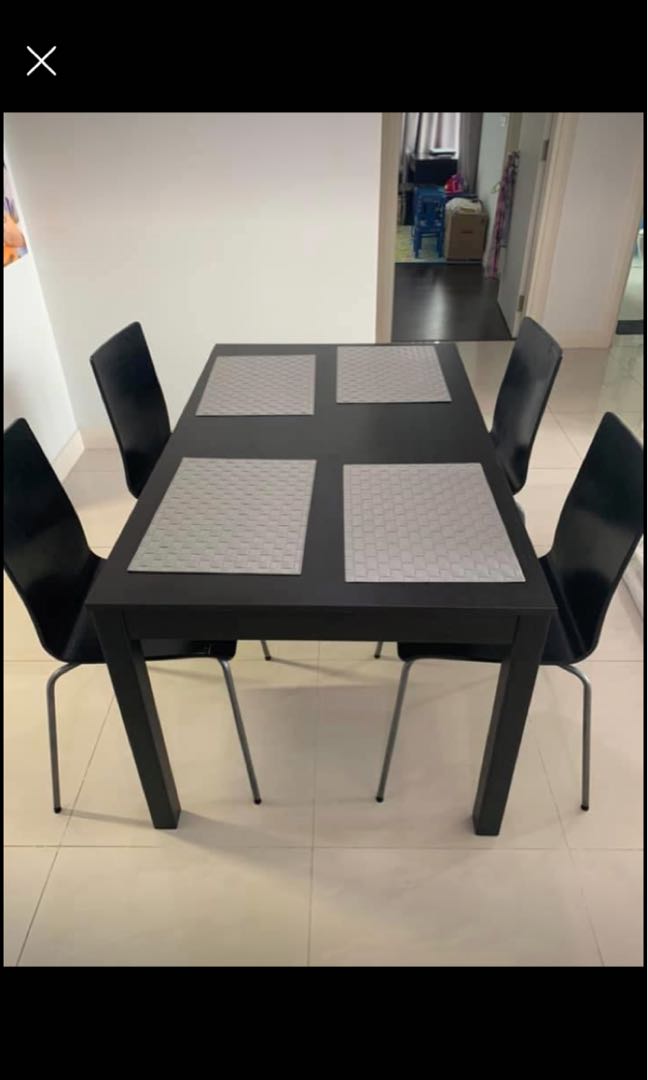Ikea Dining Table With 4 Chairs Home Furniture Furniture On Carousell