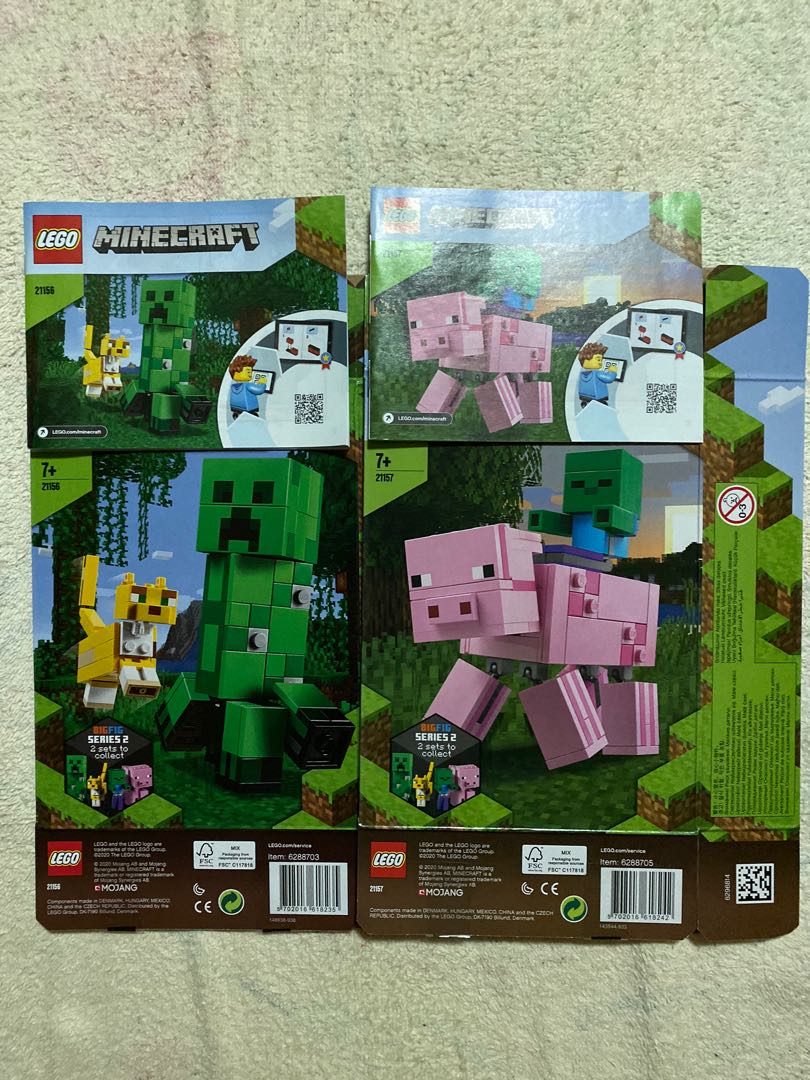 lego 21156 minecraft bigfig creeper and ocelot figures set