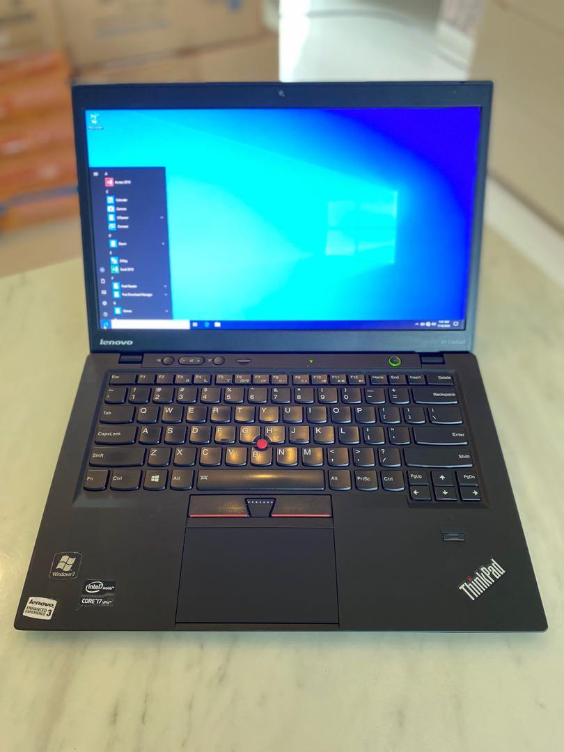 Lenovo Thinkpad X1 Carbon 14 Core I7 3667u 8gb Ram 180gb Ssd Fingerprintreader Electronics Computers Laptops On Carousell