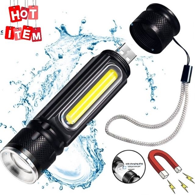 Magnetic Camping Lamp USB LED Flashlight Torch Rechargeable Lantern