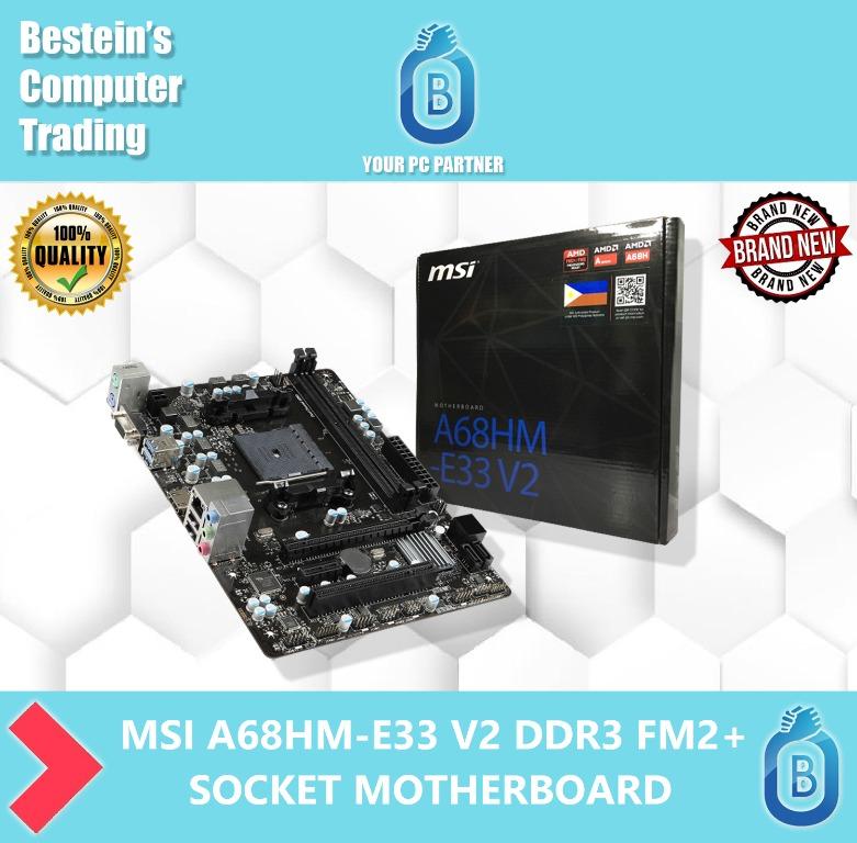 Msi A68hm E33 V2 Ddr3 Fm2 Socket Motherboard Electronics Computer Parts Accessories On Carousell