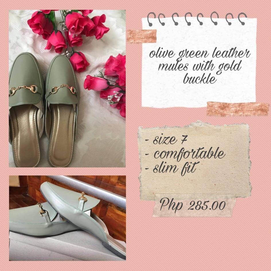 olive green mules