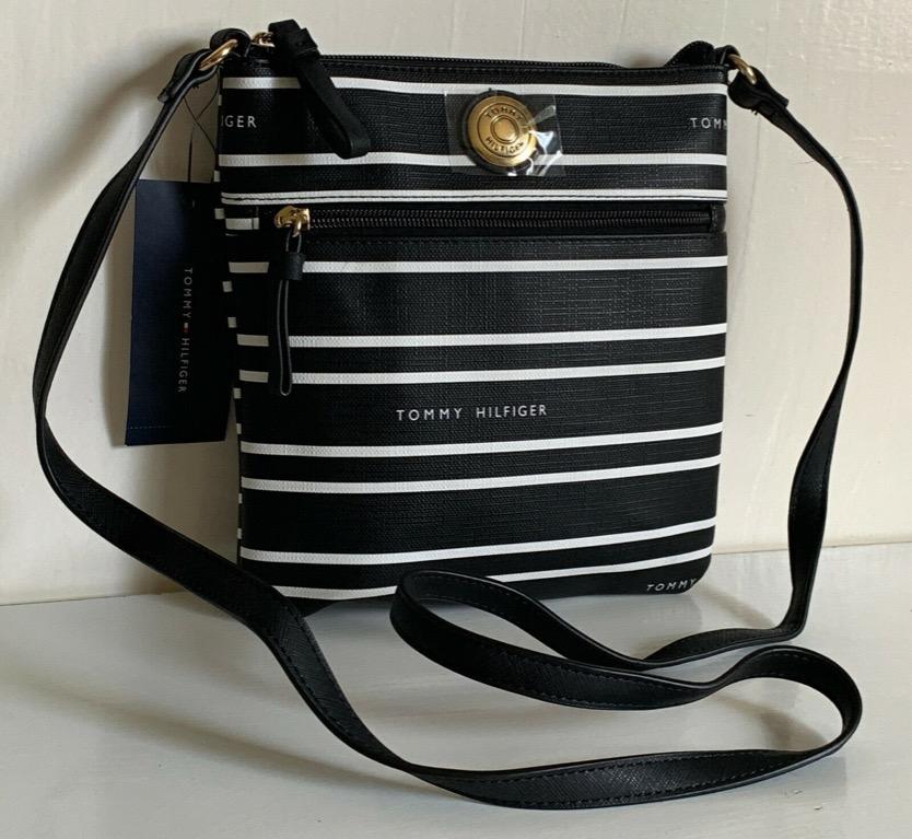 tommy hilfiger black and white bag