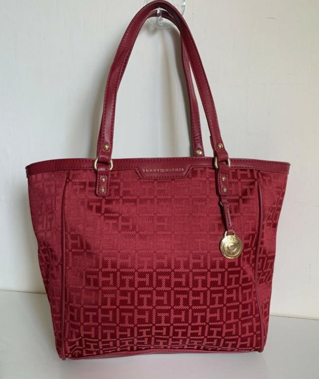 tommy hilfiger red tote bag