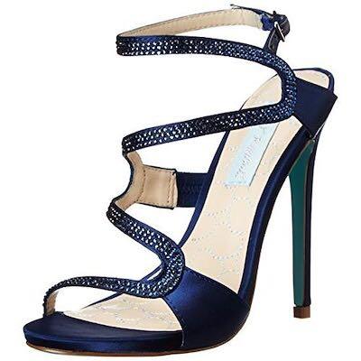 blue diamante heels