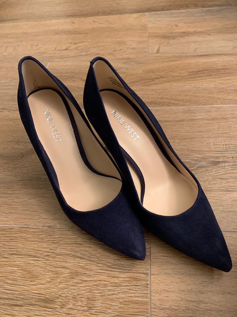 nine west blue suede heels