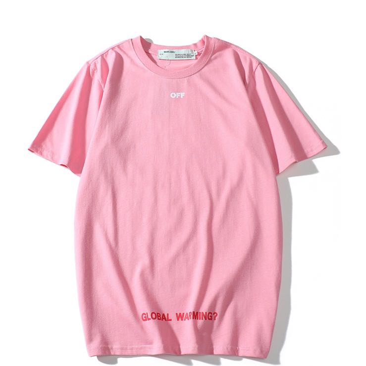 Off white global online warming pink tee