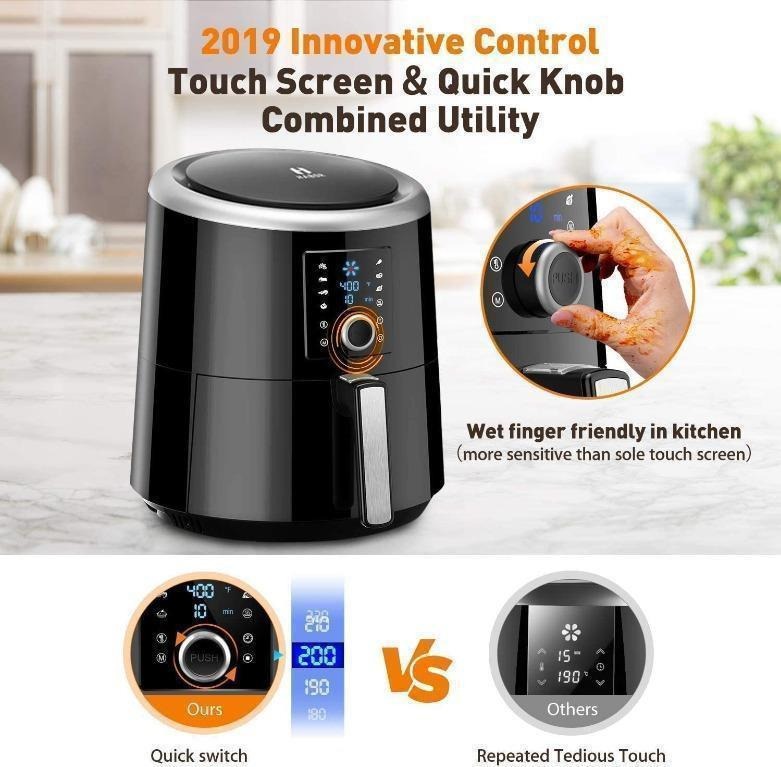 OMORC Air Fryer, 6 Quart, 1800W Fast Large Hot Air Fryers & Oilless