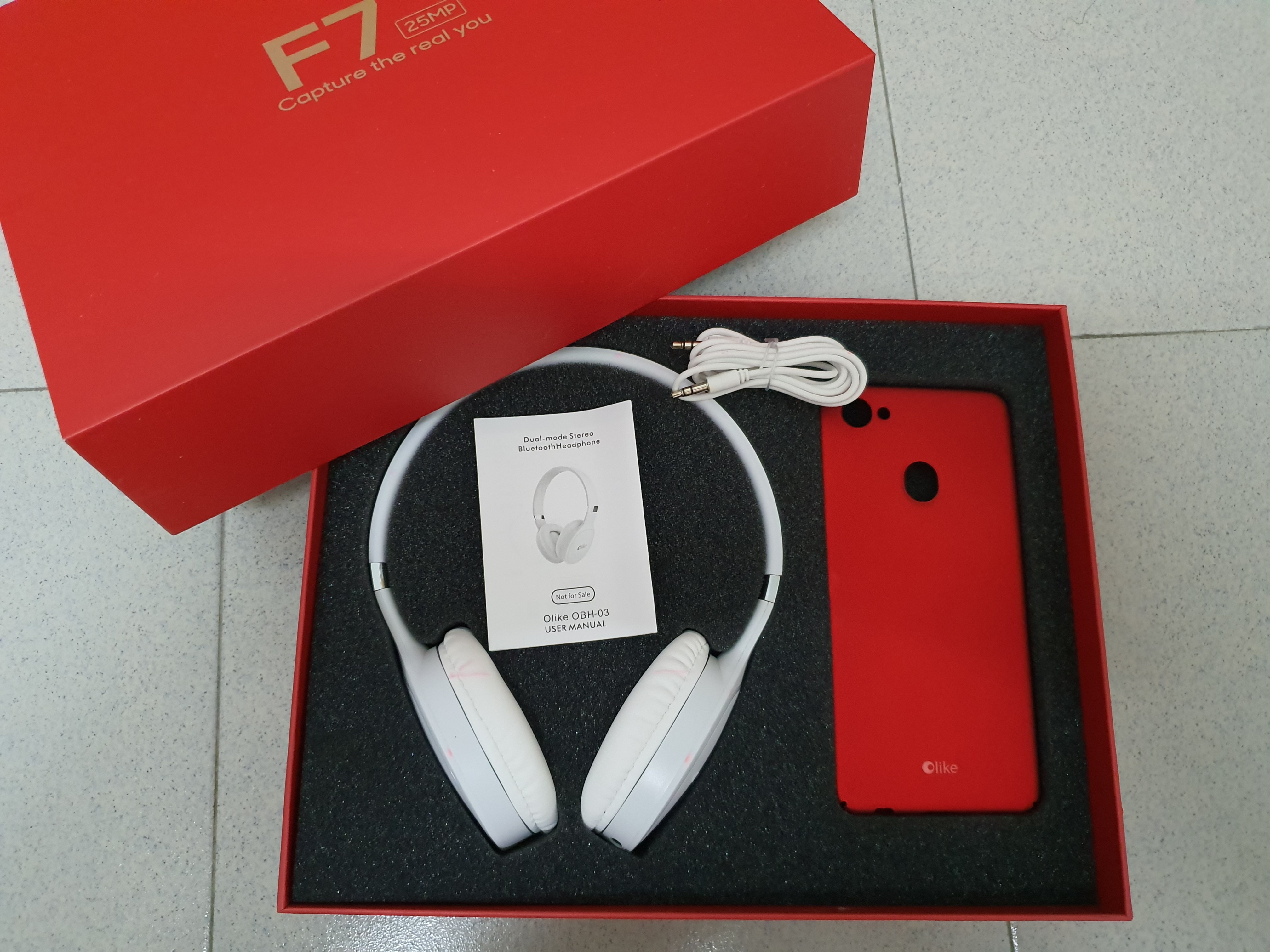 Oppo F7 gift set (headphone \u0026 casing 