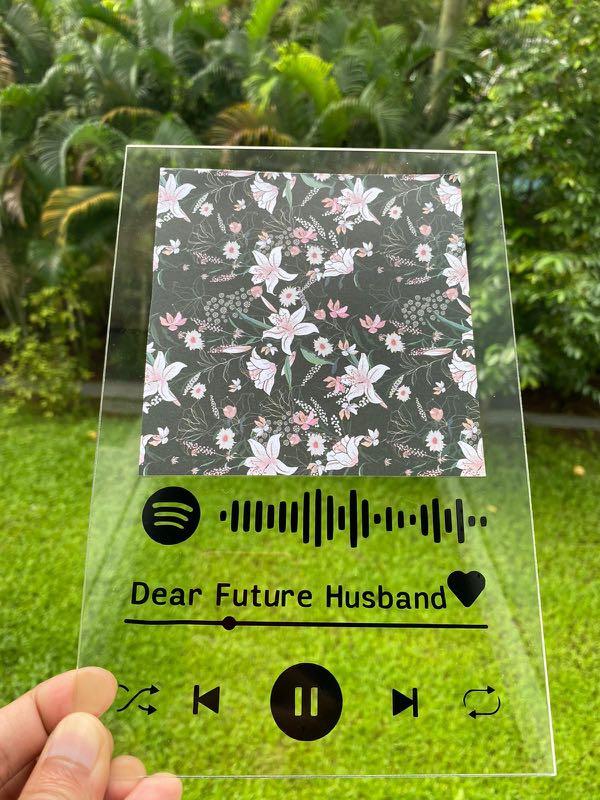 Personalised Acrylic plaque with spotify code. Add your photo!, Design &  Craft, Handmade Craft on Carousell