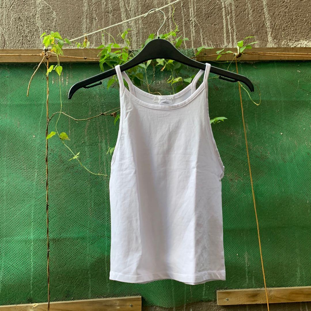 plain white halter top