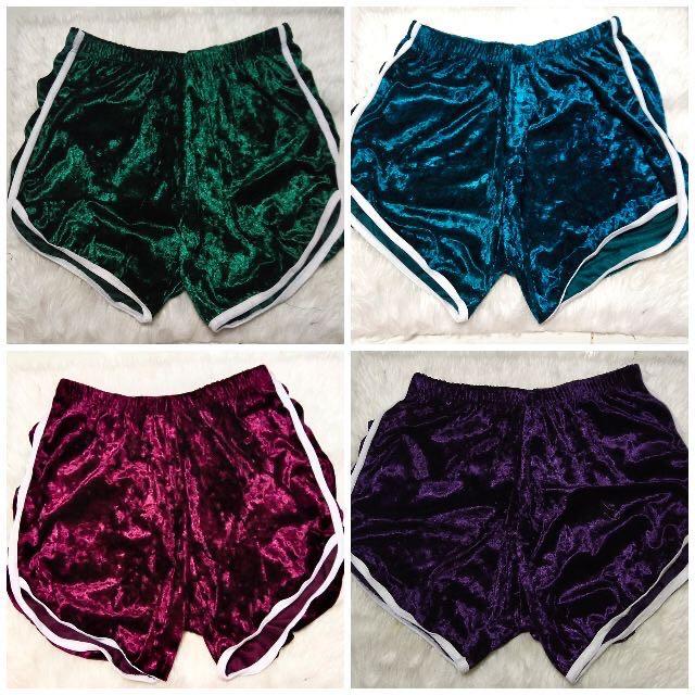 velvet shorts plus size
