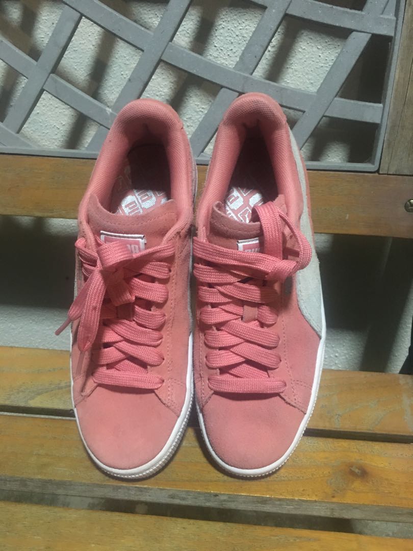 puma suede pink shoes