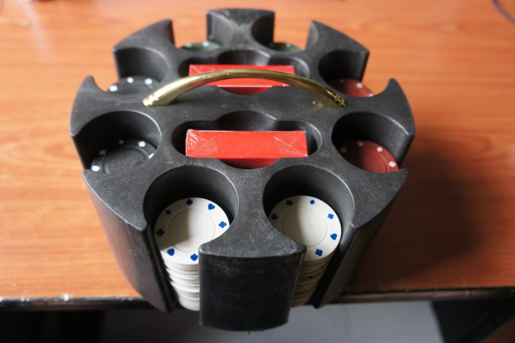 Revolving Poker Chip Rack + Poker Chips, Hobbies & Toys, Toys & Games