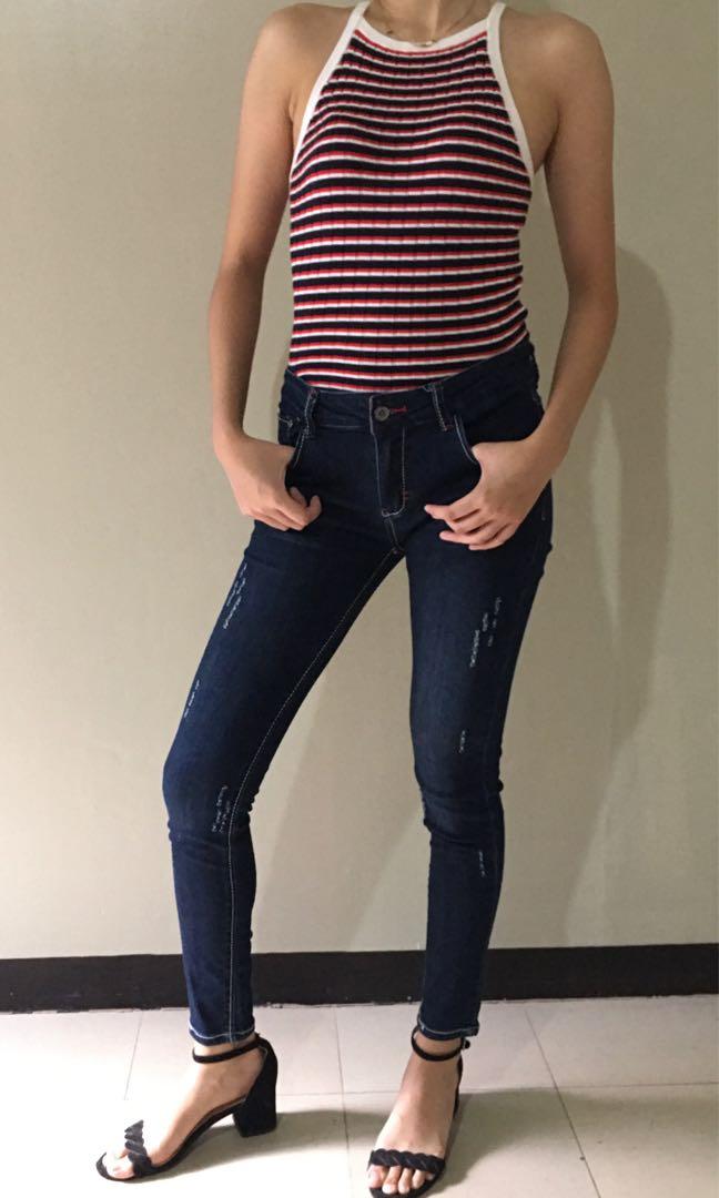 ripped skinny denim jeans