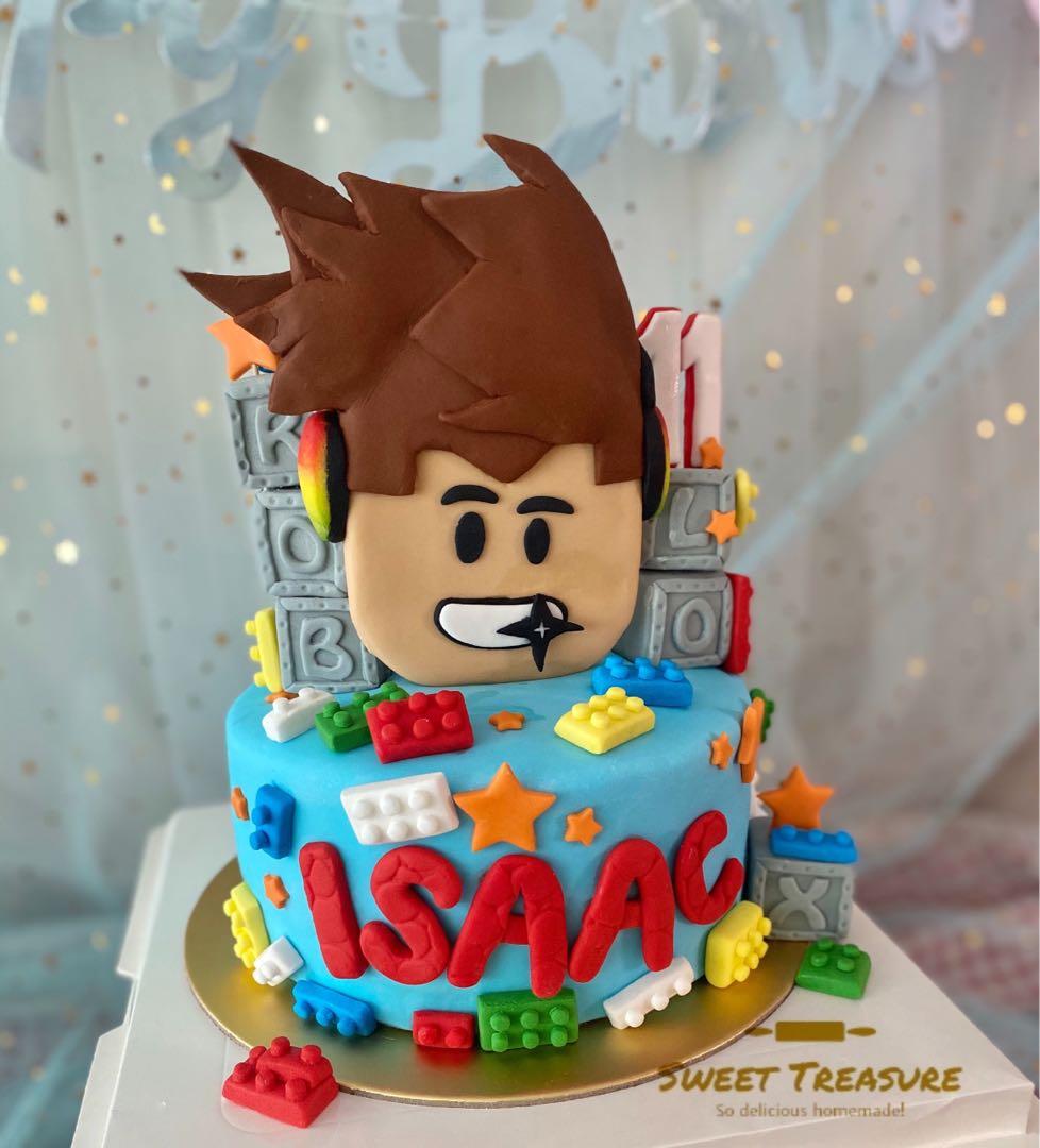 Roblox Lego Fondant Cake Food Drinks Baked Goods On Carousell - roblox logo roblox cake for boy