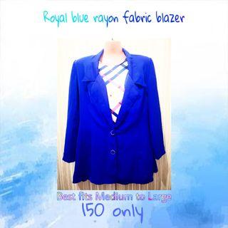 Royal blue rayon fabric blazer