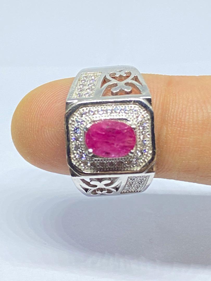 Silver Men Ruby Ring (Category: Jewelry) located in Johor Bahru. Submitted by globalstuff (Listing ID 1021631124, Image 3). Description: Silver 925 Men ring with 0.8 ct Ruby Size 20 mm Interested party may dm We will ship through DHL Interested party may dm .