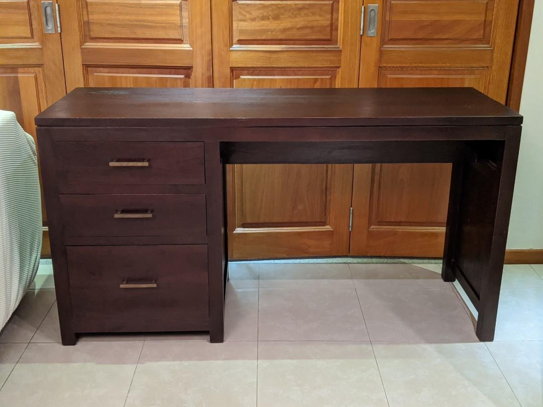 Solid Timber Mahogany Color Desk Furniture Tables Chairs On Carousell