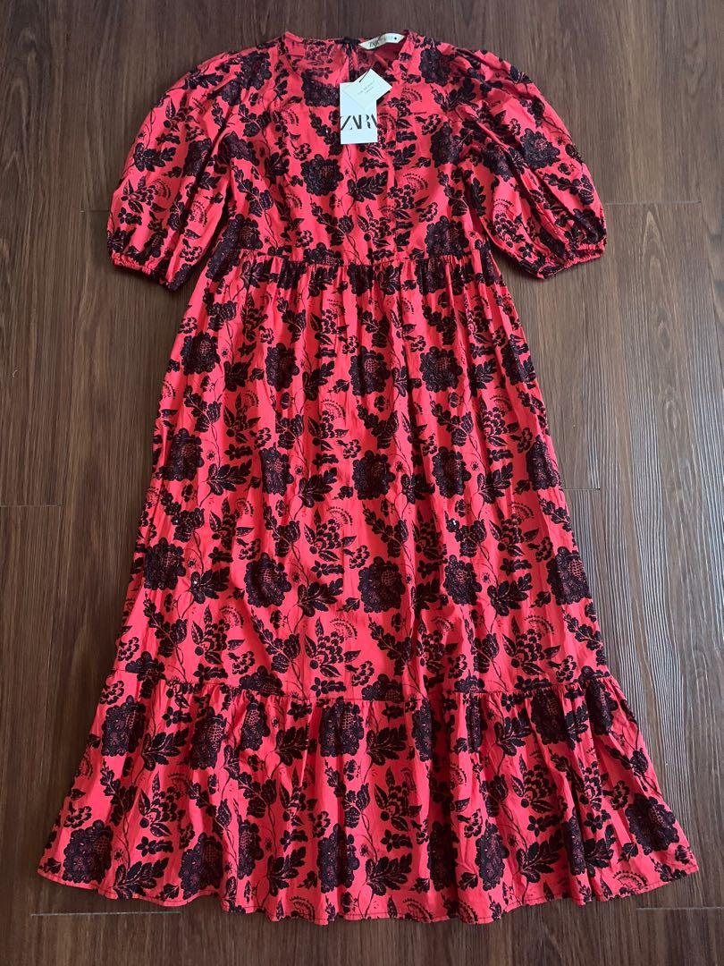 zara red dress sale