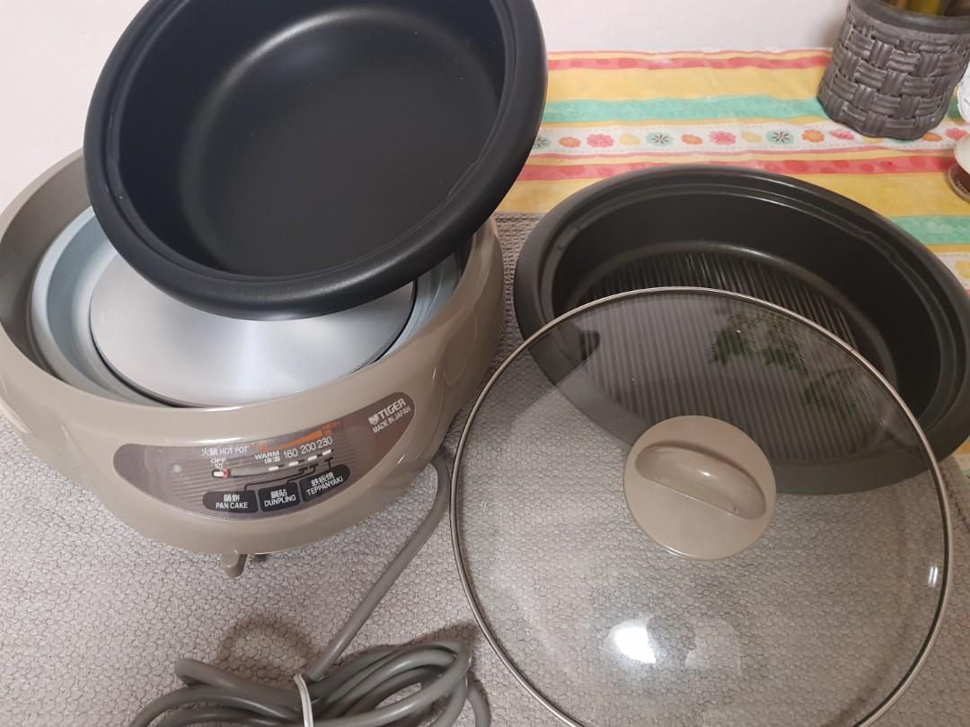 TIGER ELECTRIC GRILL PAN WITH 2WAY STYLE PANS (CPKD130), TV & Home