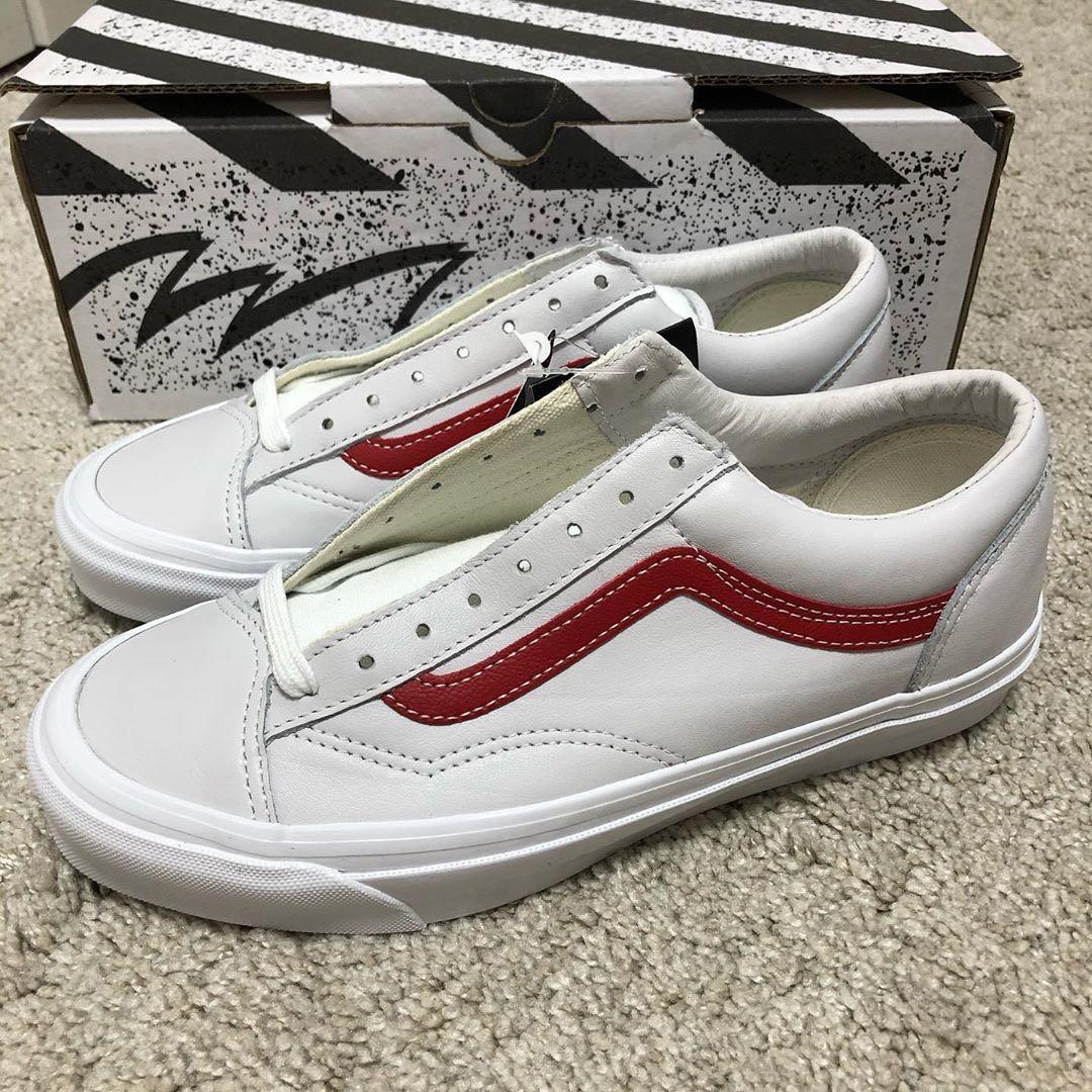 vans style 36 white red