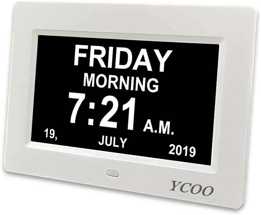 YCOO [2019 Newest] Digital Calendar Day Clock with 7 inch Display