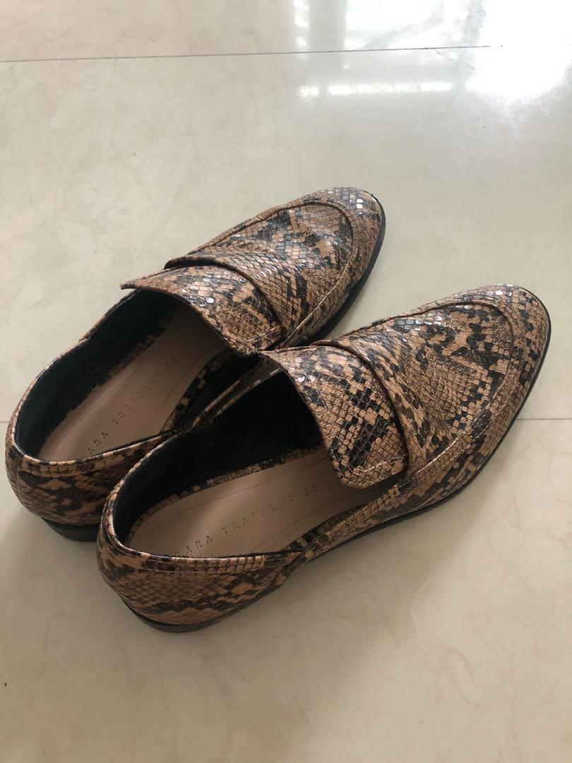 zara snakeskin loafers