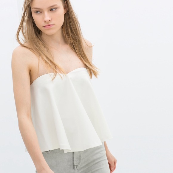White flowy best sale tube top
