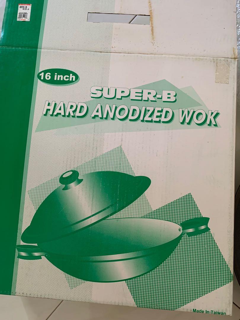 16 inch SuperB Hard Anodized Wok (Made In Taiwan), Furniture & Home