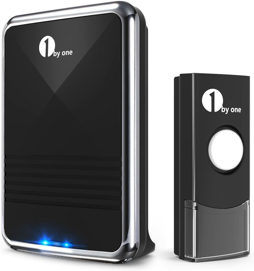 1byone Easy Chime Wireless Doorbell Kit, 1 Receiver & 1 Push Button
