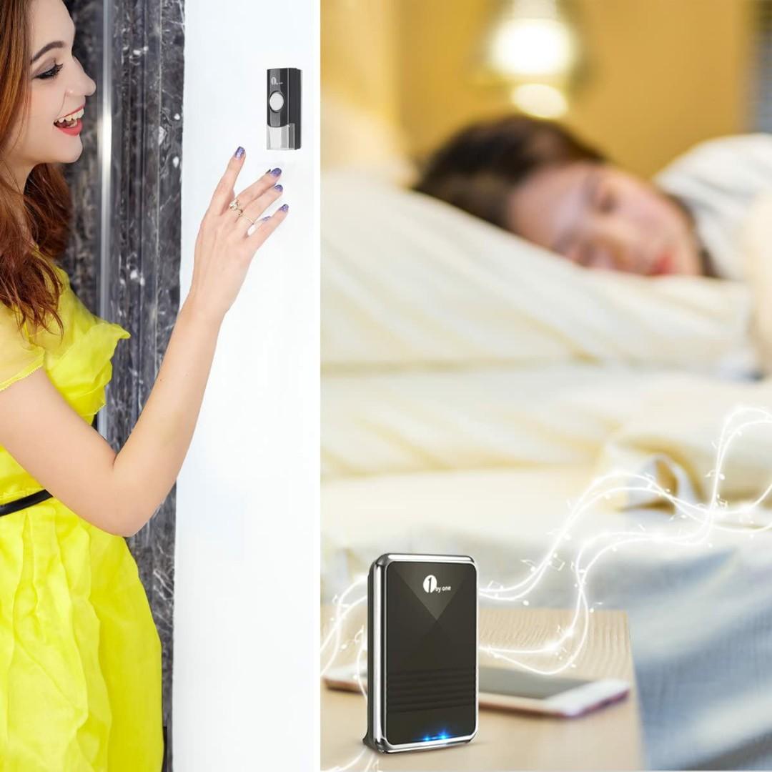 1byone Easy Chime Wireless Doorbell Kit, 1 Receiver & 1 Push Button
