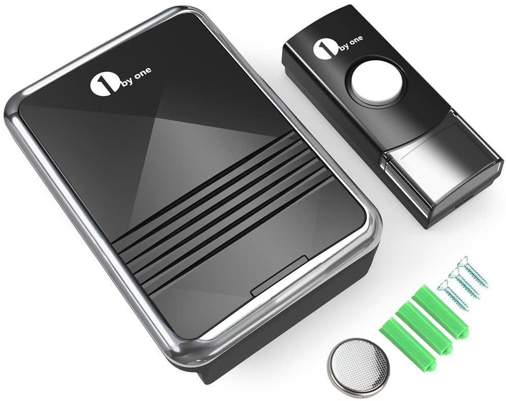 1byone Easy Chime Wireless Doorbell Kit, 1 Receiver & 1 Push Button