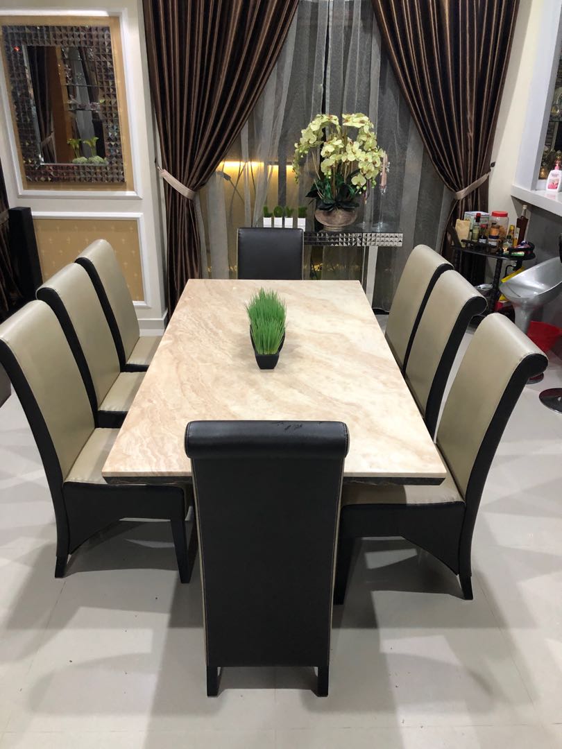 Marble dining table deals 8 seater