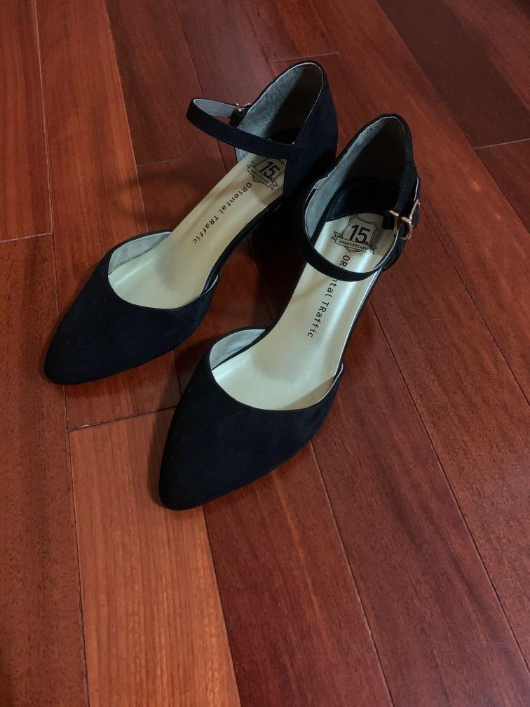 black suede mary janes