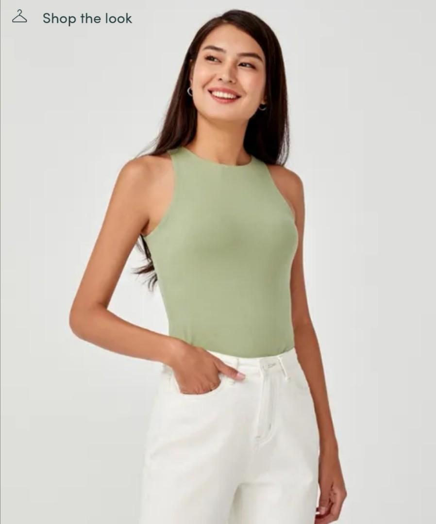 Round neck tank top womens clearance