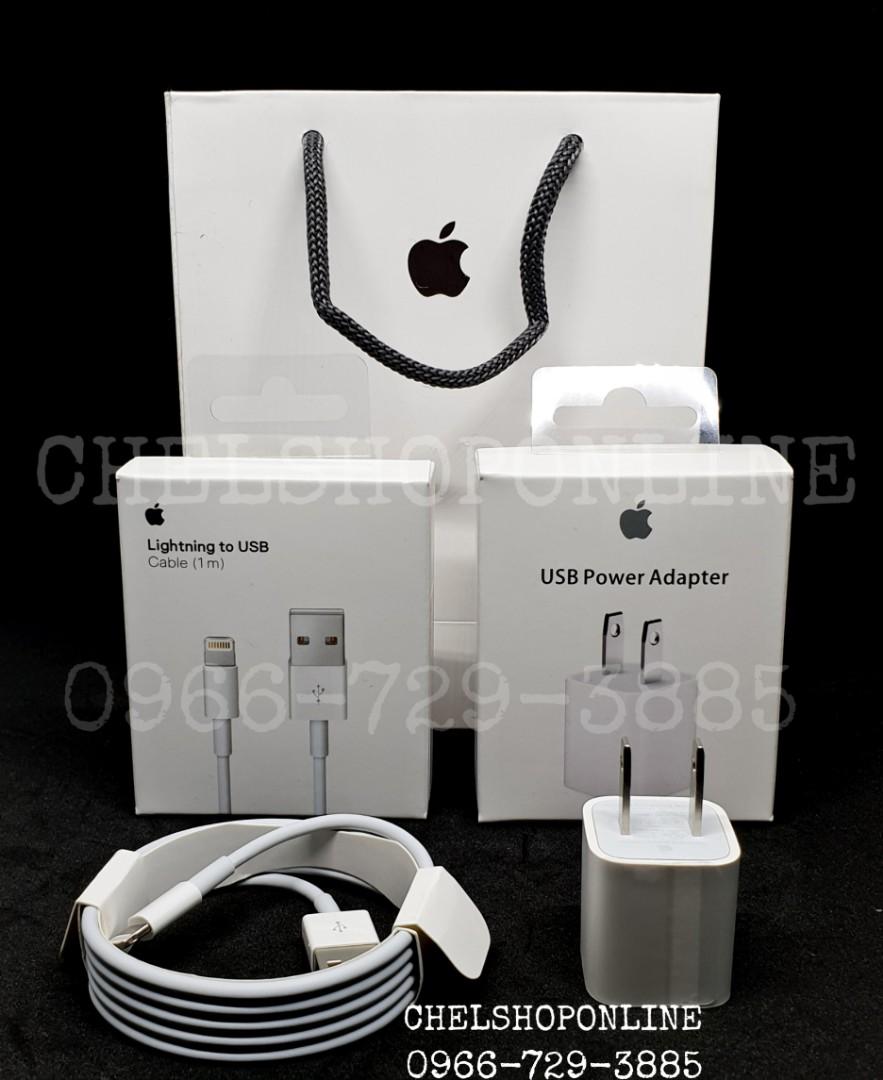 APPLE 5WATTS CHARGER SET original (Category: Chargers) located in Manila. Submitted by chelshoptiqueph (Listing ID 1022096142, Image 1). Description: AVAILABLE 5WATTS ADAPTOR PLUS LIGHTNING CABLE. Grab yours now💛 Guaranteed Original and Brandnew Apple charger✔ Paper bag also included 💌 CHELSHOPONLINE 💛 0966-729-3885 ADD TO CART NOW‼♥️.