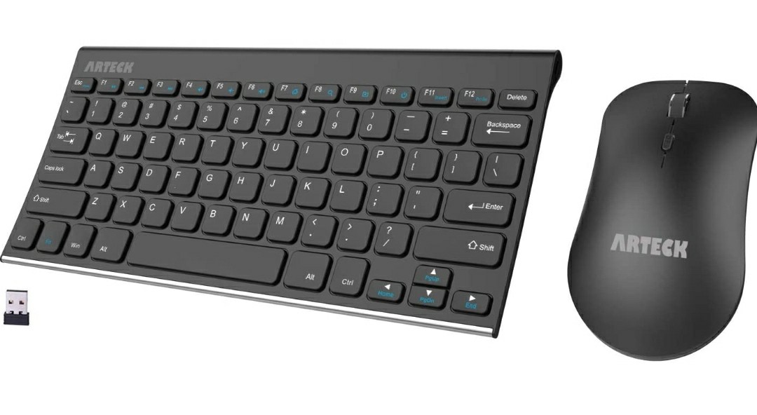 Arteck 2.4G Wireless Keyboard and Mouse Combo Ultra Compact Slim