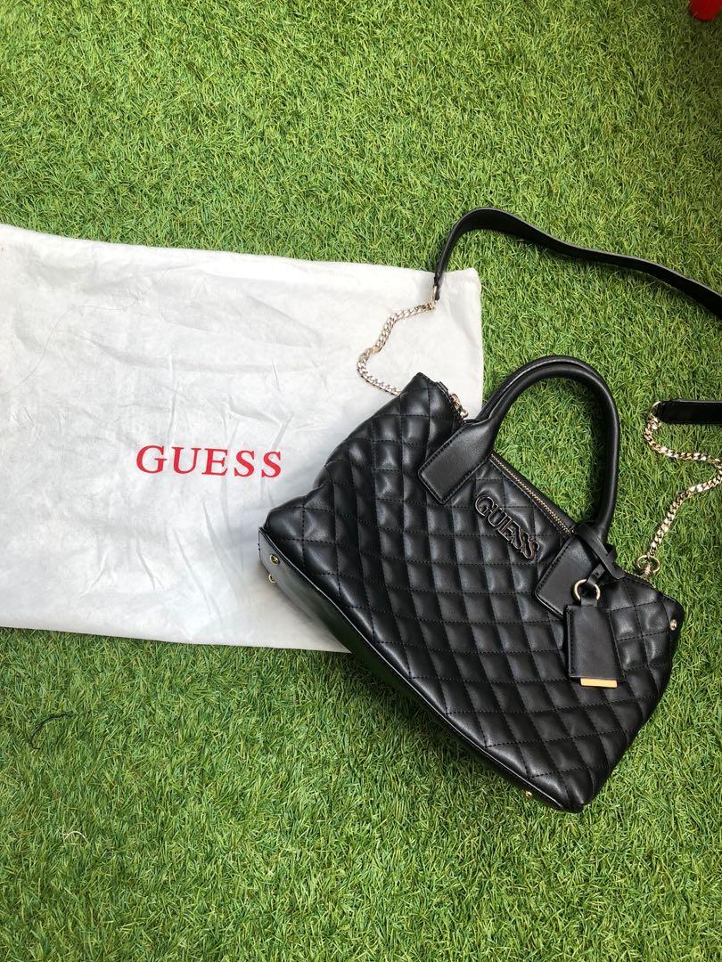 AUTHENTIC GUESS Black Chain Hand bag / Sling, Women's Fashion, Bags u0026  Wallets, Tote Bags on Carousell