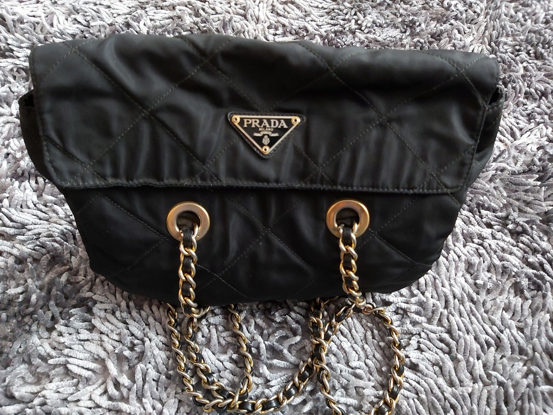 prada gold chain bag