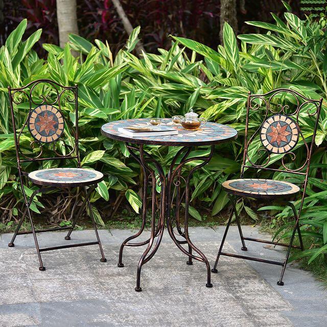 Balcony Table and Chairs, Furniture & Home Living, Furniture, Tables