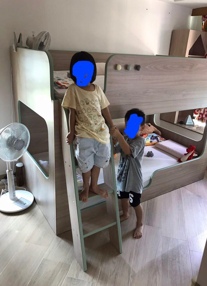 韓國高質淺木色兒童碌架床(三尺半闊)連Emma 床褥, 傢俬＆家居, 傢俬, 床架及床褥- Carousell