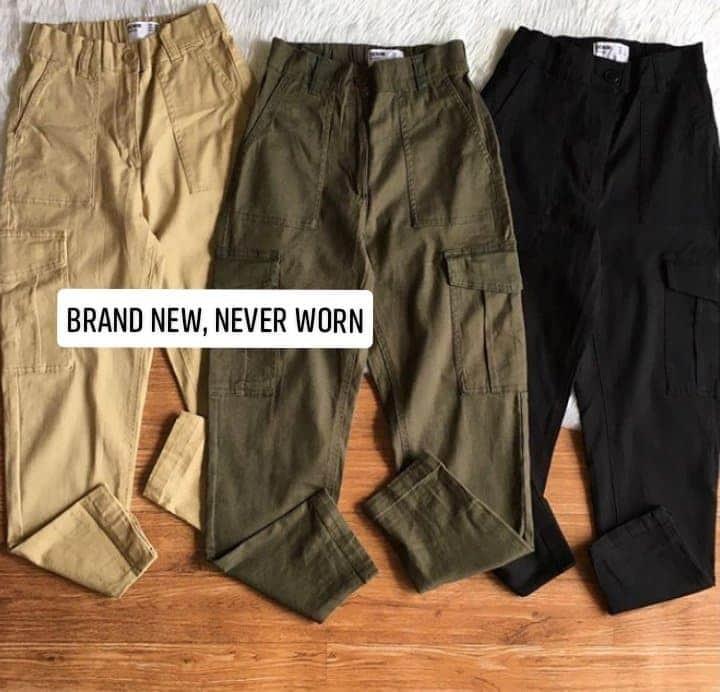 high waist cargo trousers