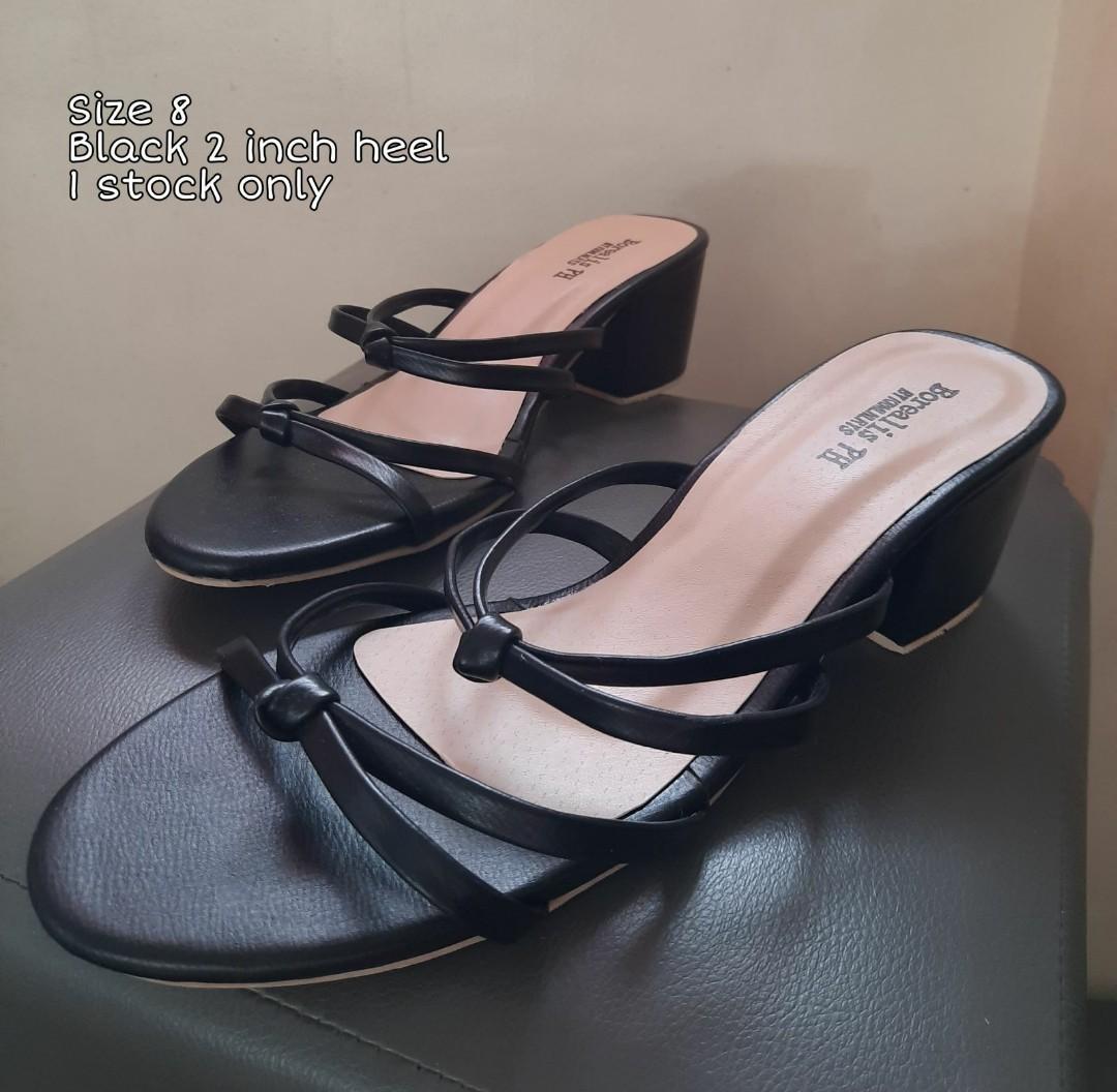 black 2 inch block heel sandals