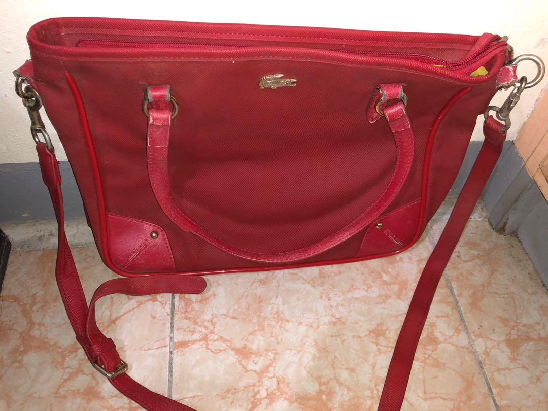 Bundle 3 Lacoste Bags (Category: Beach Bags) located in Paranaque City. Submitted by classyluxeph (Listing ID 1021825251, Image 1). Description: Selling 3 lacoste bags for Php 1,200 All with sling Used Please manage your expectations.