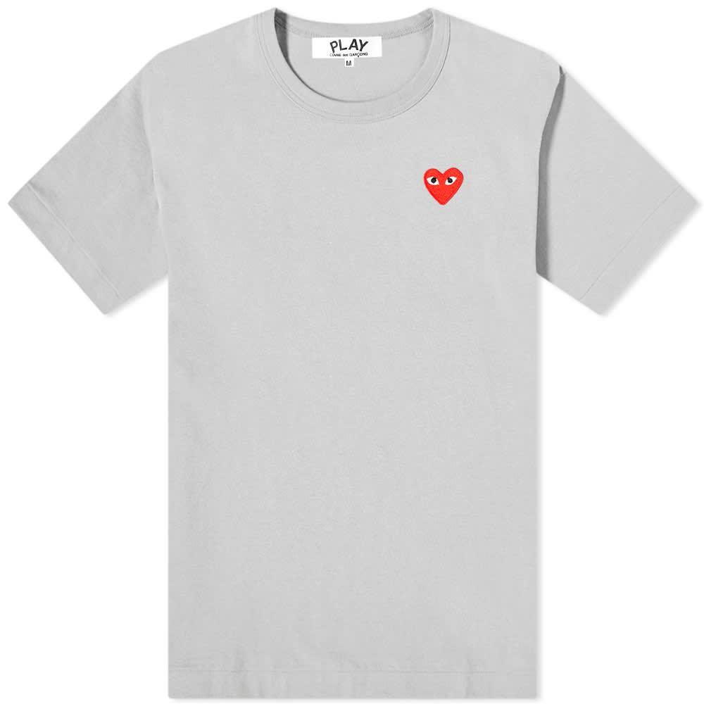 CDG play grey colour series t shirt red heart Men s Fashion