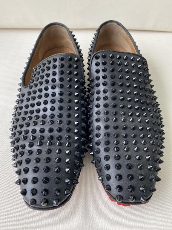 christian louboutin black spike shoes