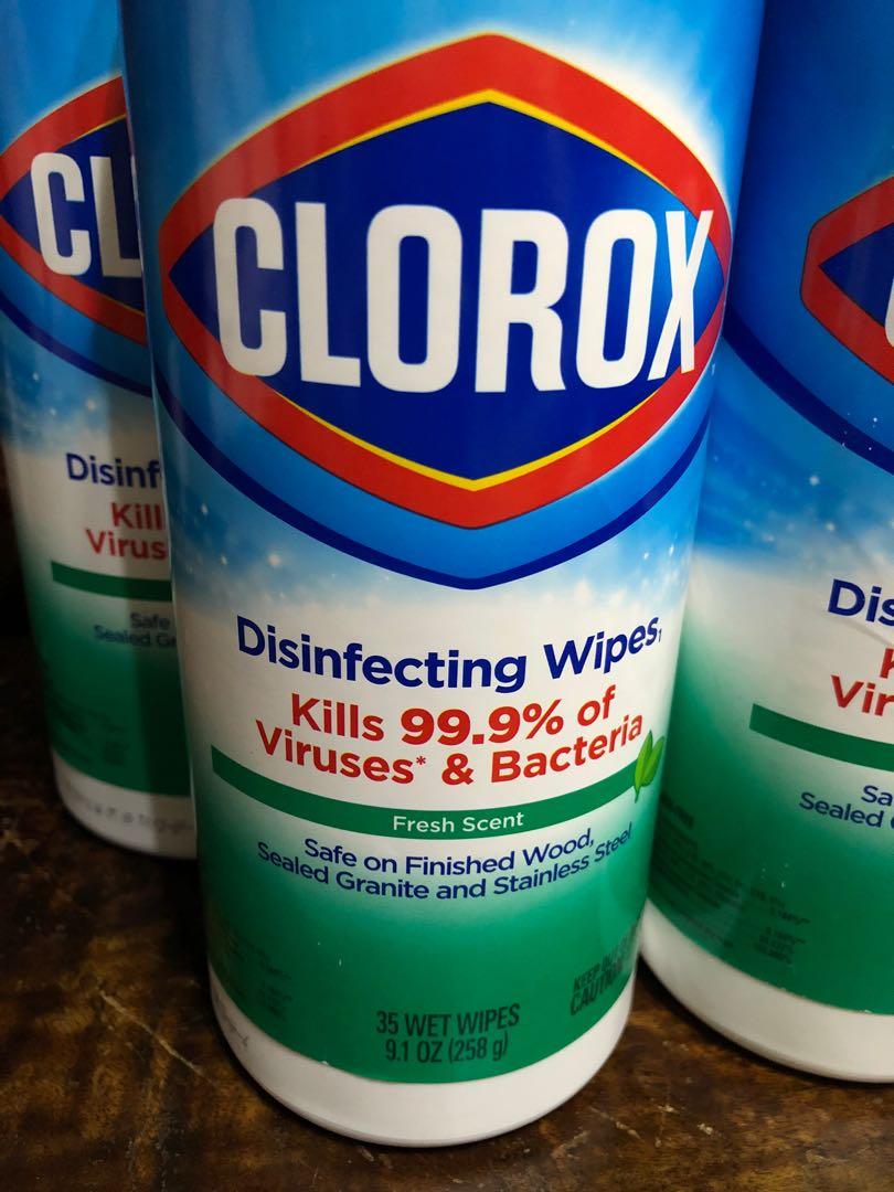 CLOROX DISINFECTING WET WIPES 35 SHEETS (Category: Oral Care) located in Manila. Submitted by jm_blgr (Listing ID 1021964825, Image 2). Description: CLOROX DISINFECTING WET WIPES 35 SHEETS IN FRESH SCENT.
